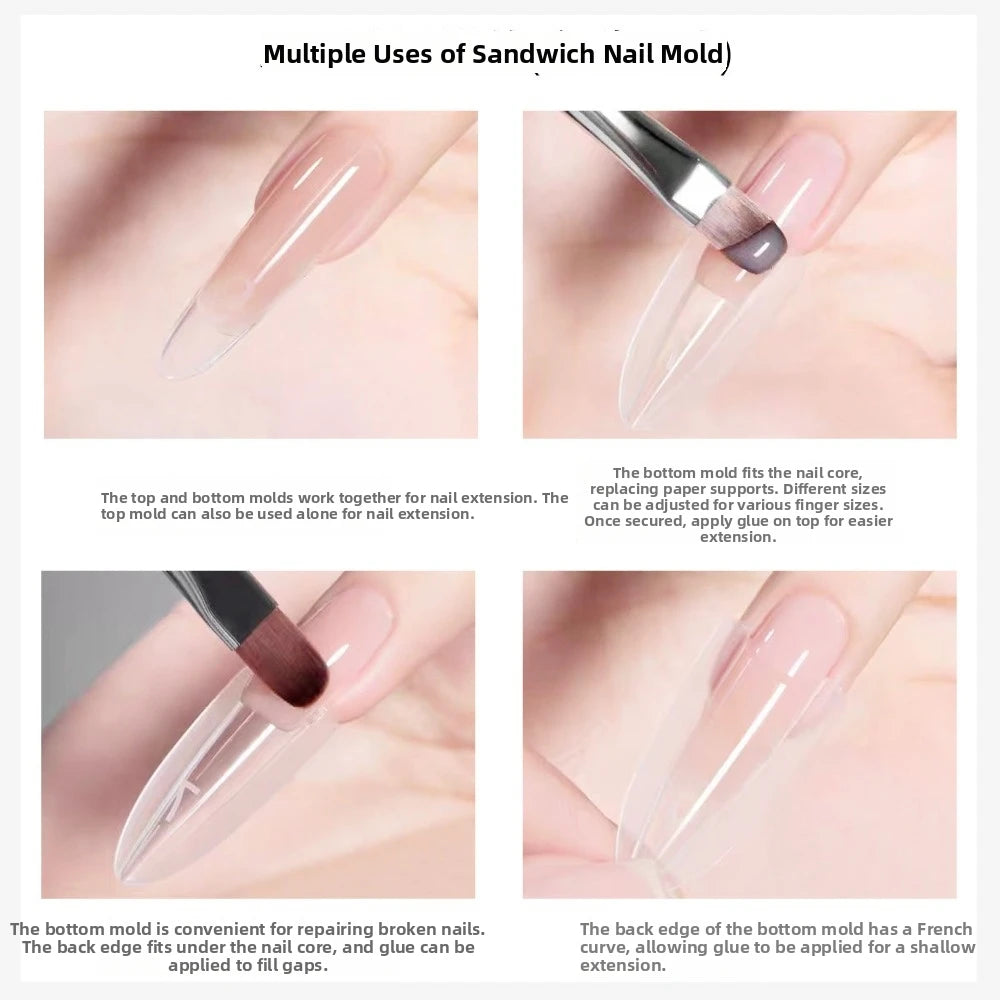 240pcs Mixed False Nail Extension Molds – Oval & Square Tips