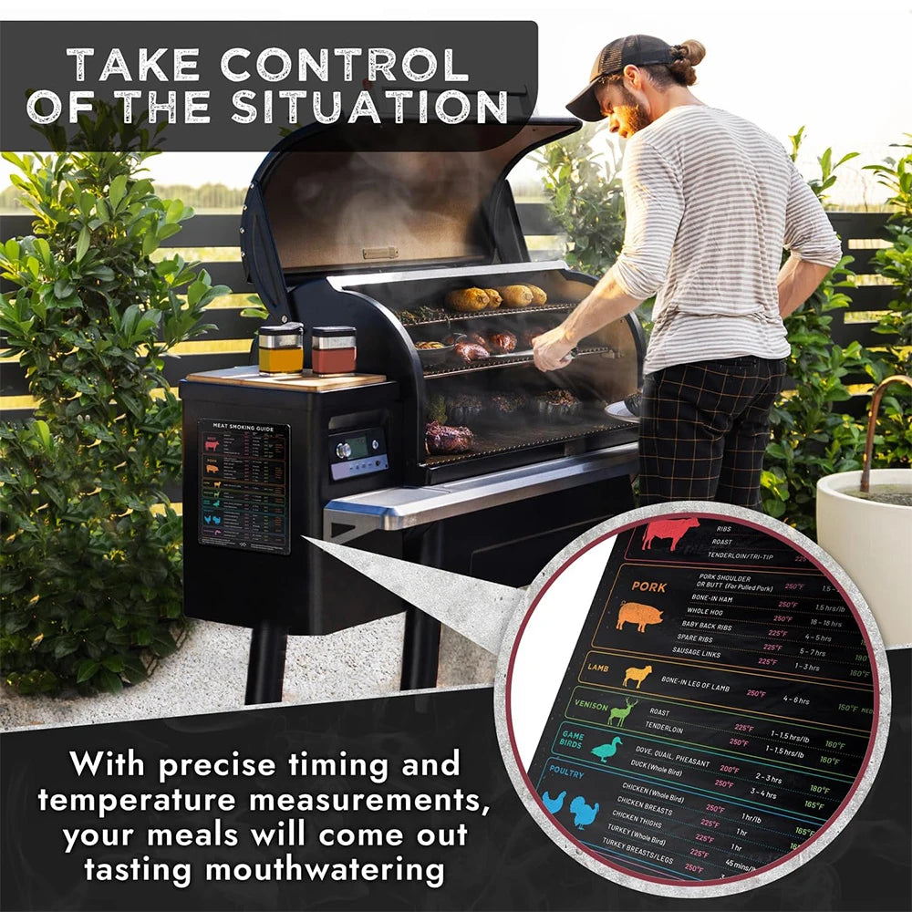 Waterproof BBQ Meat Temperature Magnet Chart | Grill Guide