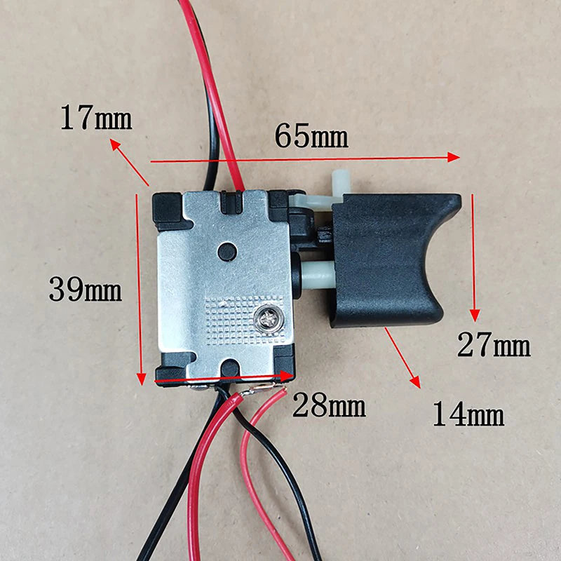 Metal Cordless Drill Switch – Dustproof Speed Control Button Drill Switch Button PRIMED 12V