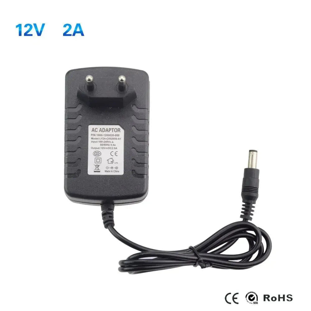 DC 12V Power Supply Adapter AC 100–240V | 1A 2A 3A LED Driver DC Power Adapter PRIMED