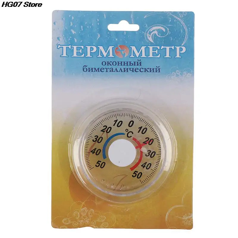 Round Analog Outdoor Thermometer – Door & Window Mount