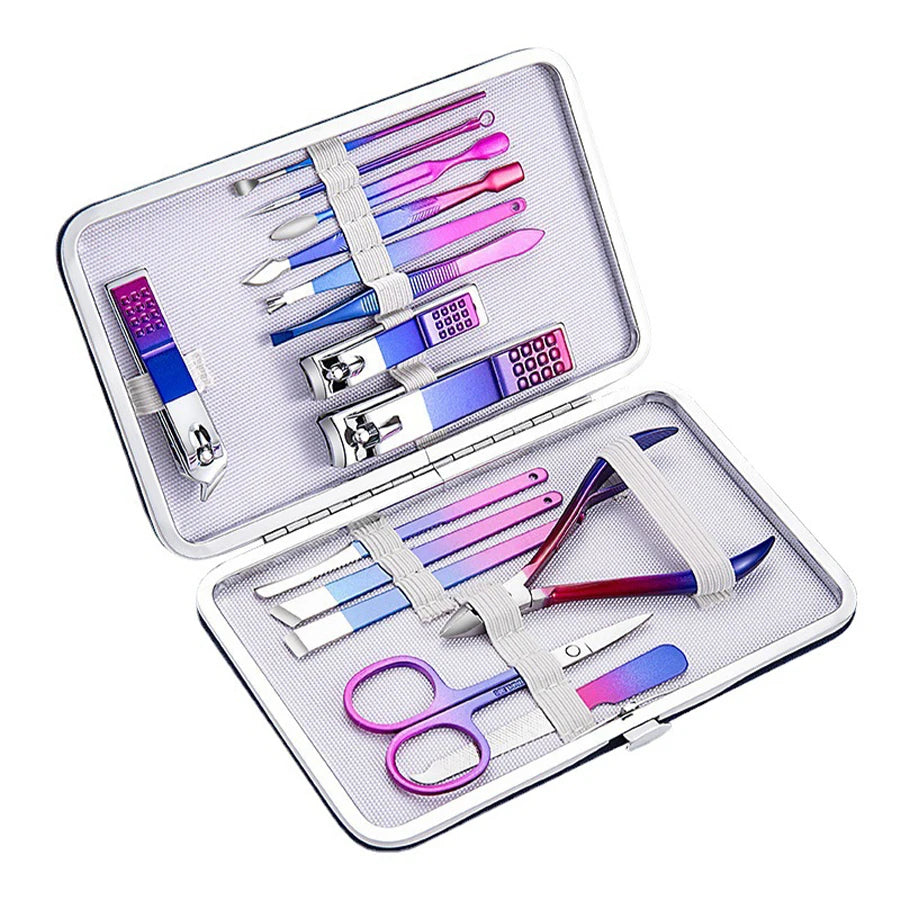 Stainless Steel Manicure Set – 7–15 Piece Nail & Brow Kit Manicure Nail Set PRIMED