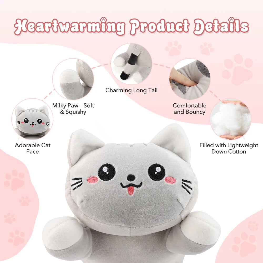 USB Heated Cat Plush Pillow – 5 Heat Levels, Neck & Back Heated Plush Pillow PRIMED