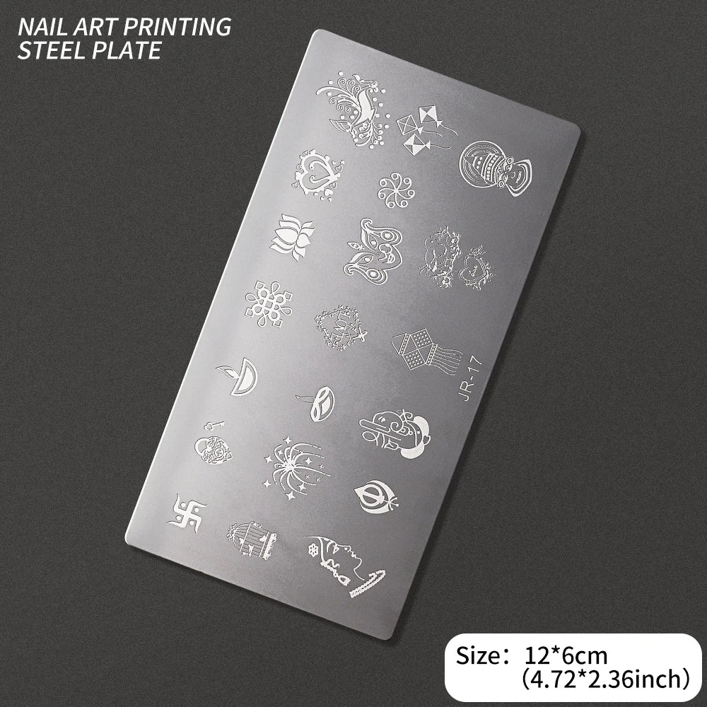 Nail Art Stamping Plate – Waves, Florals & Animal Designs Nail Stamping Plate PRIMED TL-JR17