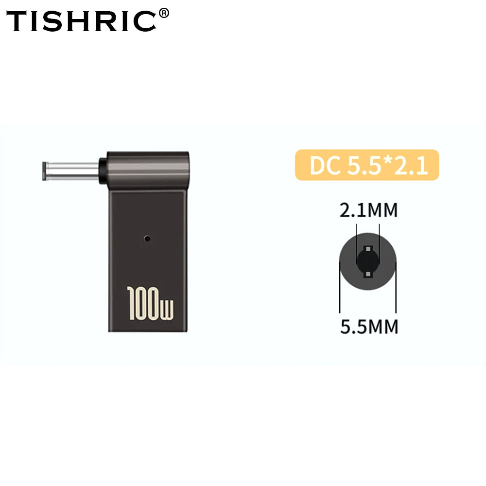 TISHRIC 100W USB-C to DC Laptop Power Adapter | Lenovo HP Dell