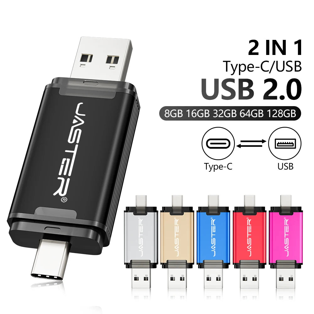 JASTER Type-C USB Flash Drive | Free Custom Logo | 16–128GB USB Flash Drive PRIMED