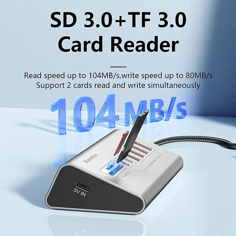 USB 3.2 Docking Station 8/9-Port 10Gbps Type-C Hub Aluminum