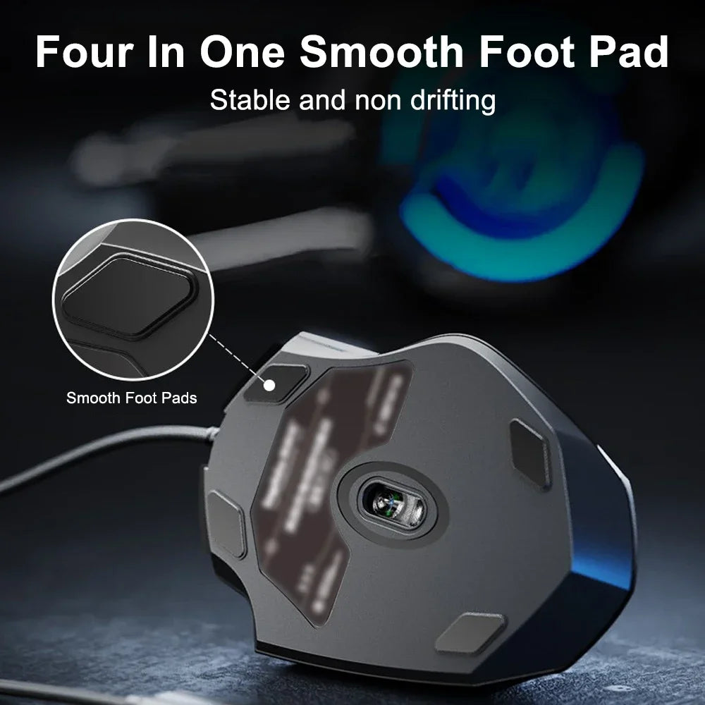 MissionFit Ergonomic USB Wired Mouse – 6 Buttons, 7200 DPI Wired Optical Mouse PRIMED