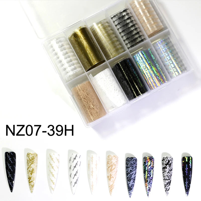 Galaxy Nail Transfer Foils – 10 Rolls, 105 Designs | DIY Nail Art