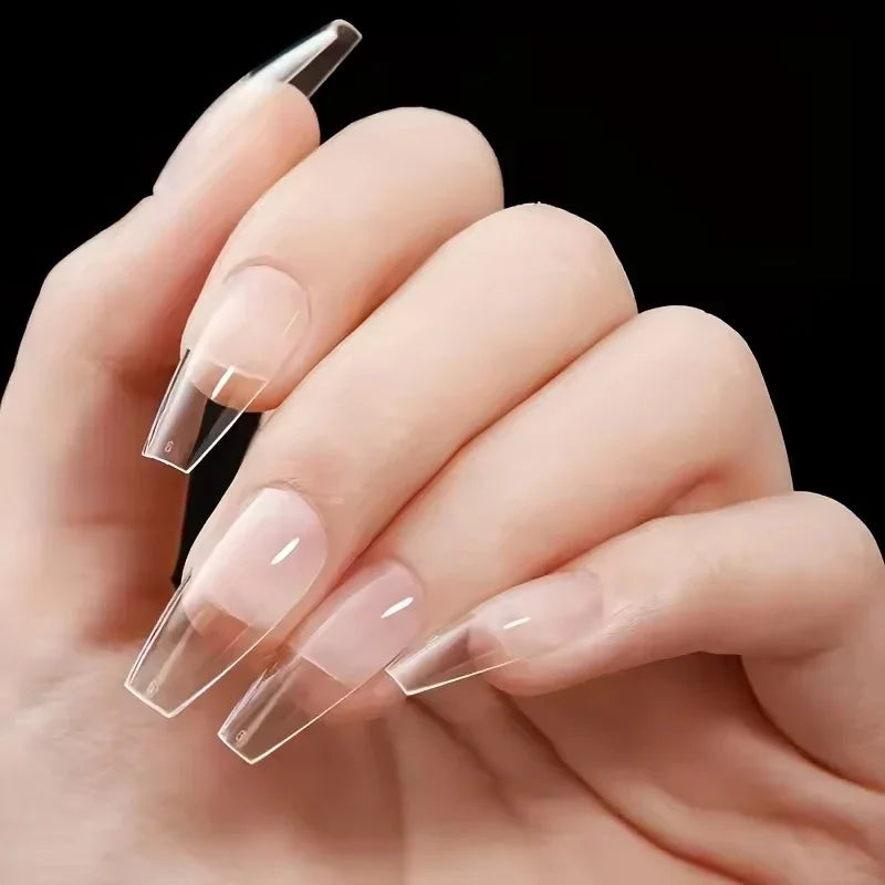 120Pcs Matte Long Ladder False Nail Tips – Ultra-Thin Full Cover False Nail Tips PRIMED
