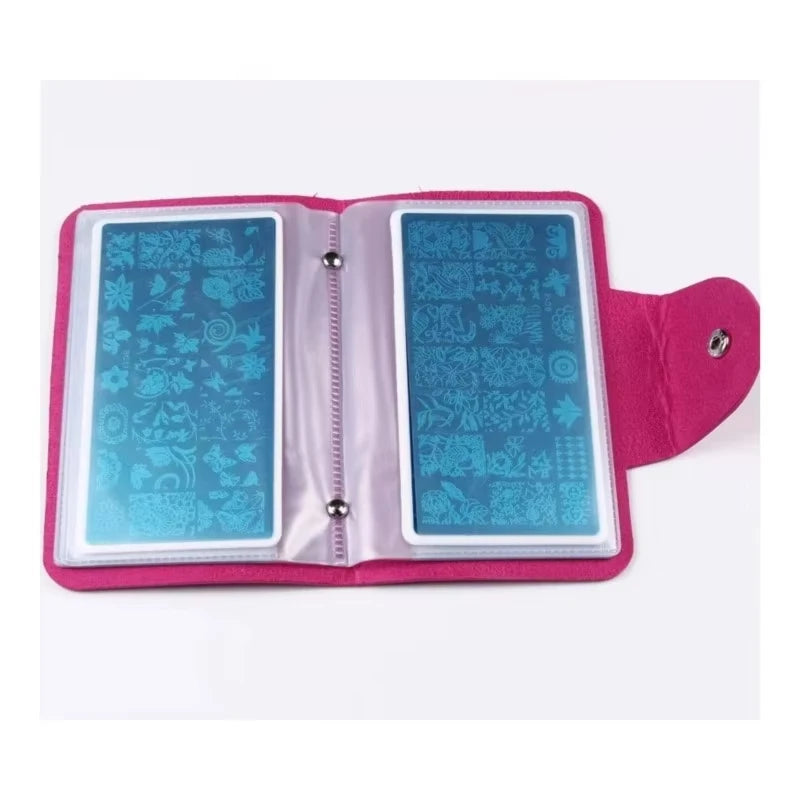 PU Nail Art Stamping Plates Storage Case 16/20/26 Slots