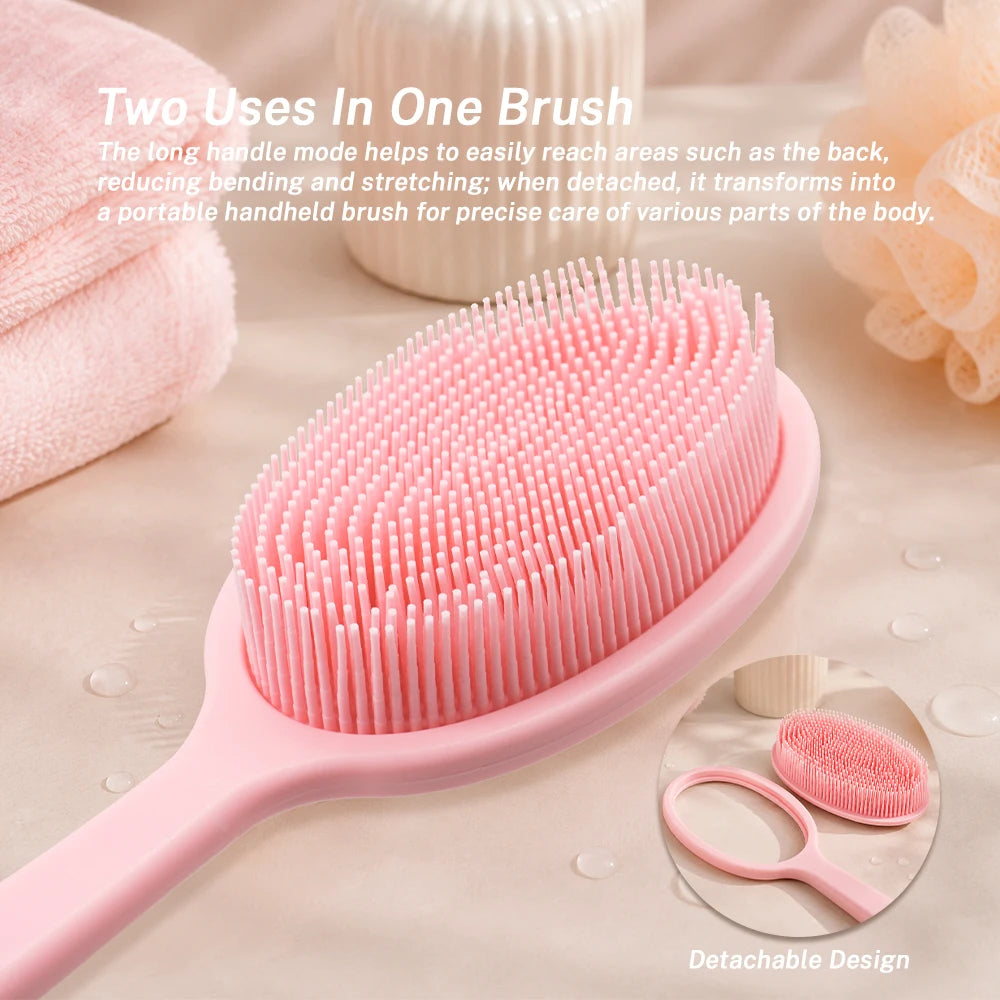 Long Handle Silicone Bath Brush – Body Scrubber & Exfoliator Silicone Bath Brush PRIMED
