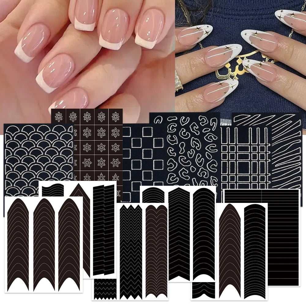 Nail Art Stencils & French Manicure Spray Templates
