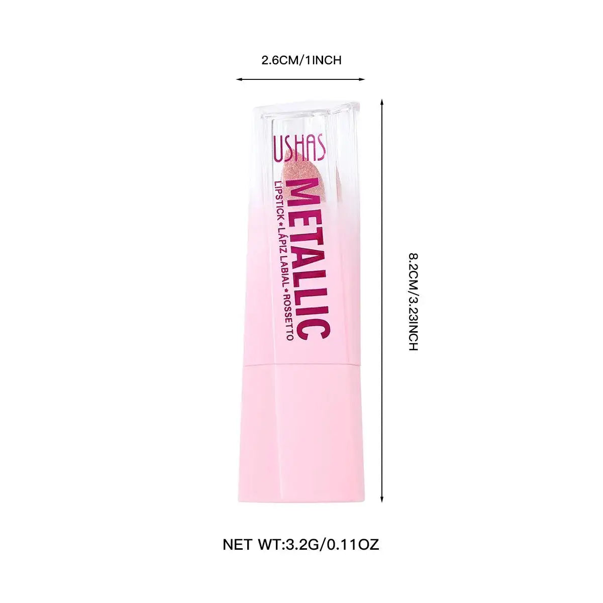 USHAS Pearlescent Matte Lipstick | Waterproof, Non-Stick Cup
