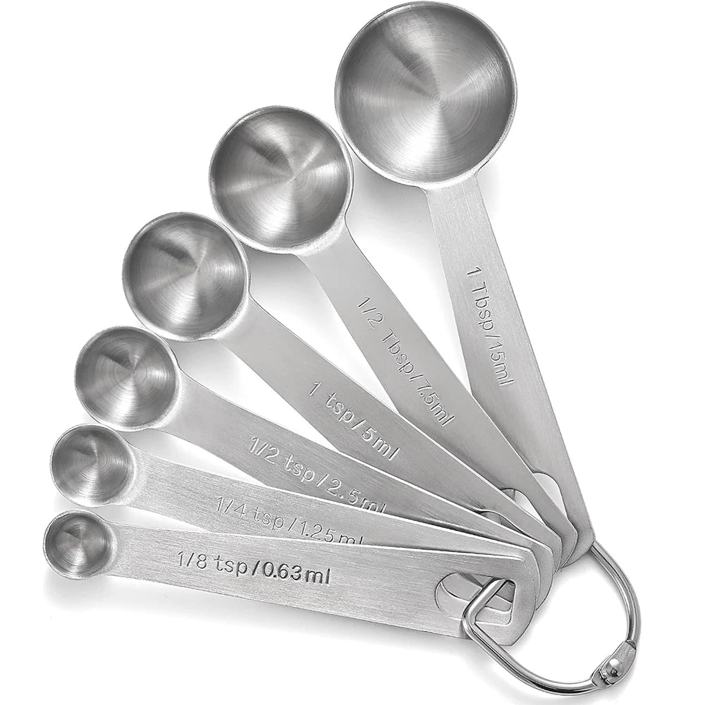 LMETJMA 6-Piece Stainless Steel Measuring Spoon Set | Baking Measuring Spoon Set PRIMED 1 set