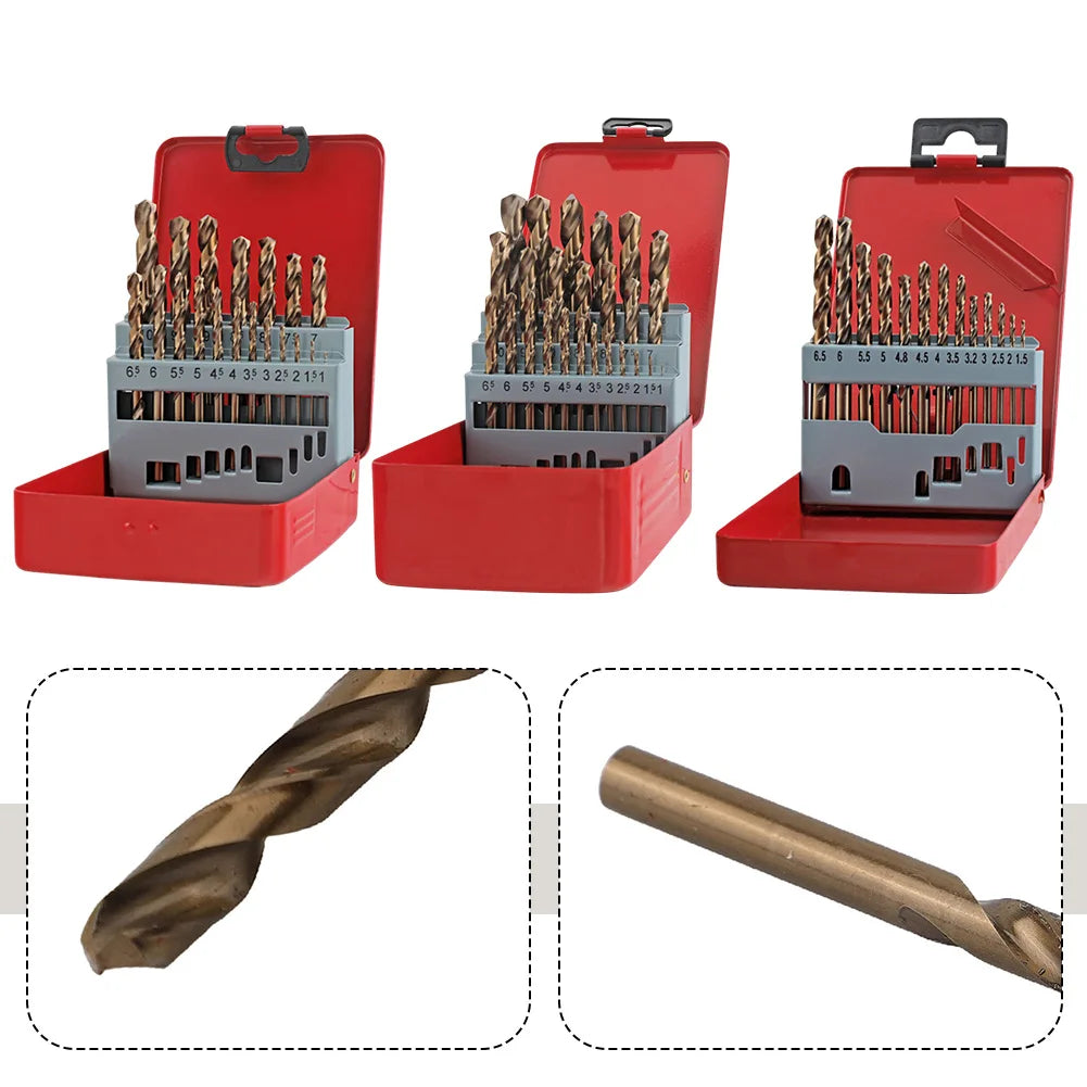 HSS Twist Drill Bit Set for Metal – 13, 19 or 25 Piece
