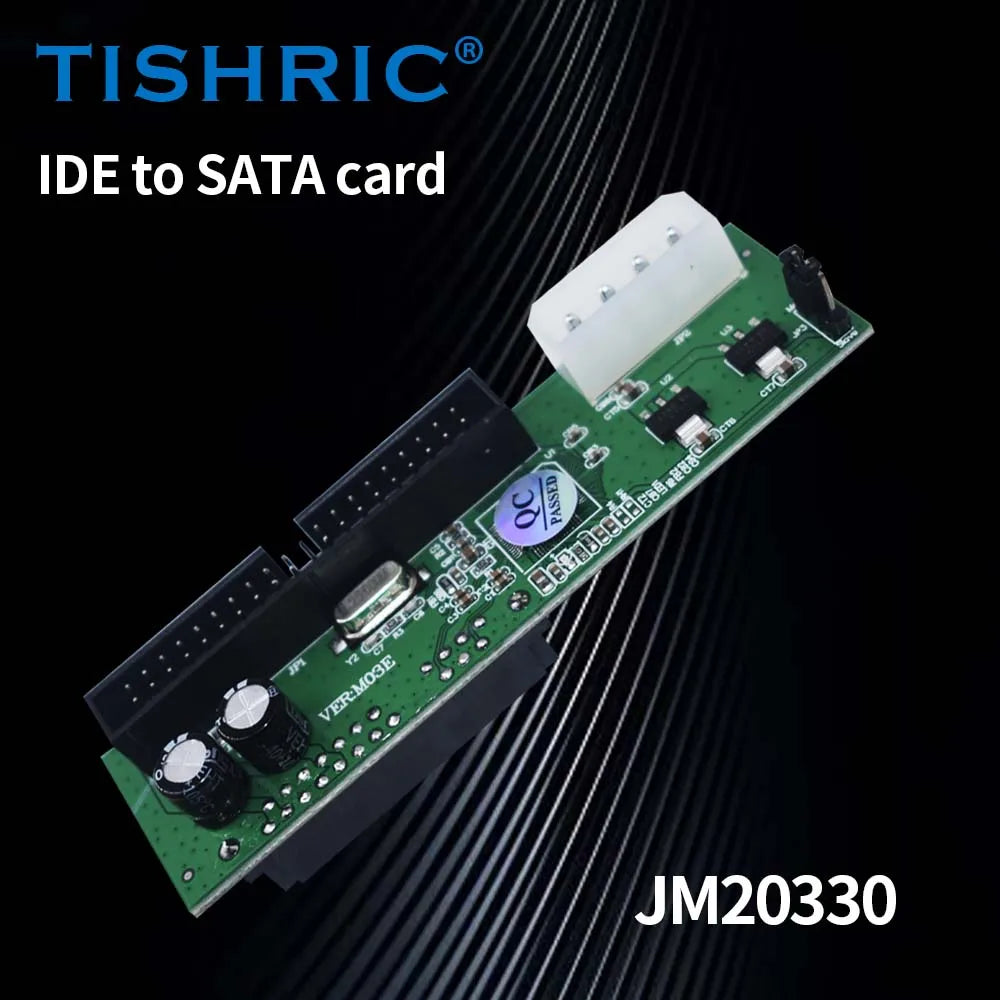TISHRIC SATA to IDE Adapter 22Pin to 40Pin HDD DVD Converter Storage Adapter PRIMED
