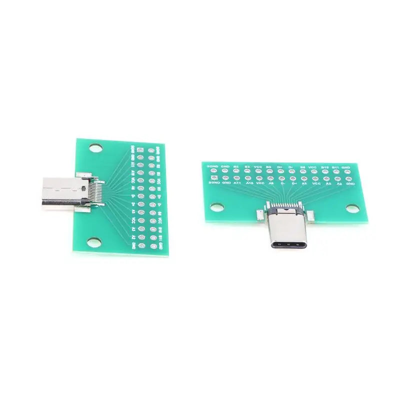 USB 3.1 Type-C Male to Female Test PCB Board Adapter 24P 2.54mm