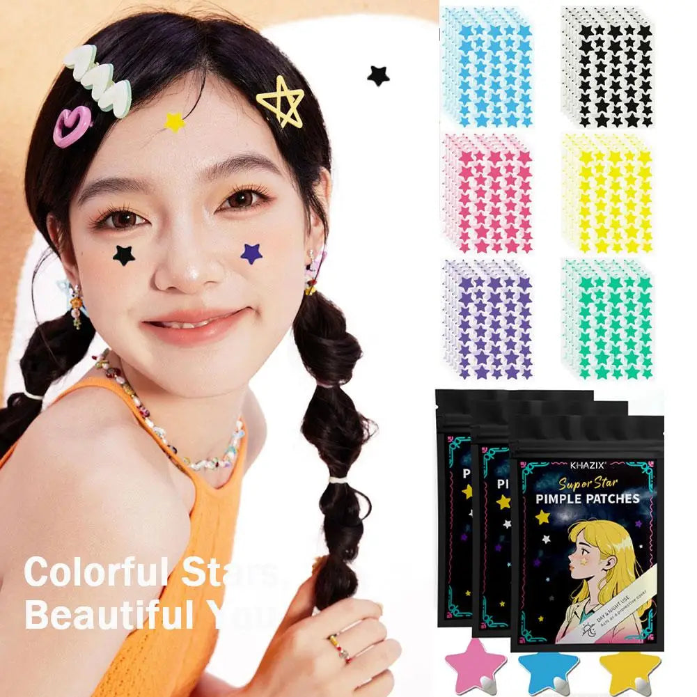Ultra-Thin Star Acne Patches – Multi-Color Concealer Dots