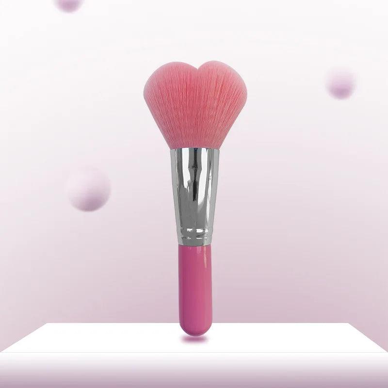 Love Shape Blush & Loose Powder Brush – Soft Wool Fiber
