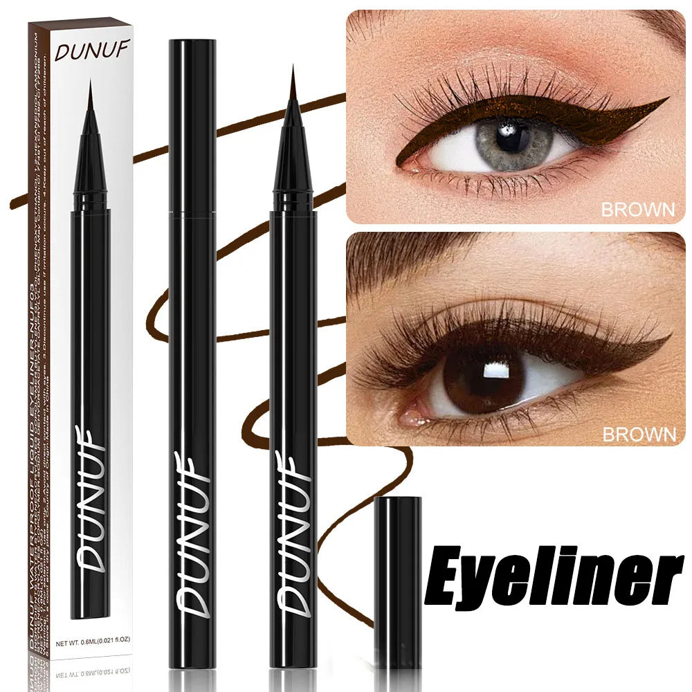 DUNUF Ultra-Fine Liquid Eyebrow Pen | Waterproof Black & Brown Liquid Eyebrow Pen PRIMED eyeliner-02