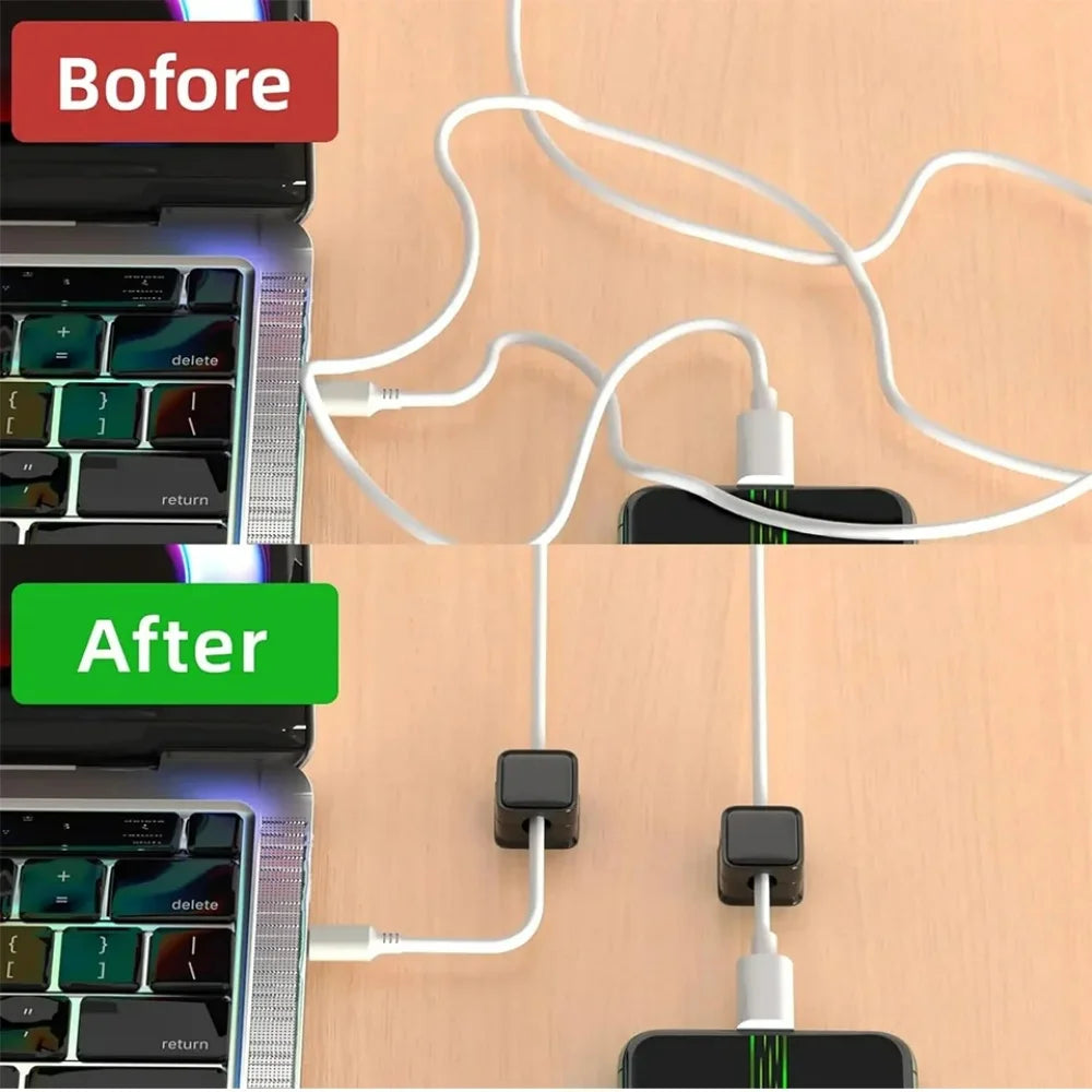 Magnetic Cable Clips Desk Organizer – 6-Pack Wire Winder Cable Organizer Clips PRIMED