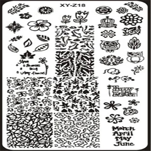 MAFANAILS Nail Art Stamping Plate – Multi-Design Stencil XY-Z