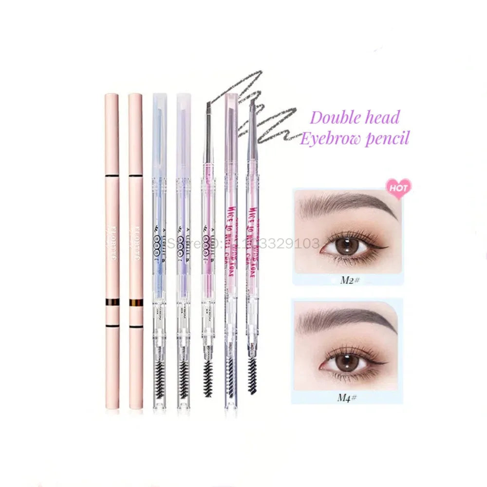 FLORTTE Dual-Ended Fine Eyebrow Pencil – Waterproof Brow Eyebrow Pencil PRIMED