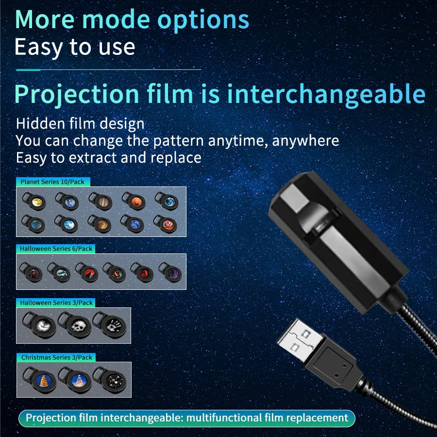USB LED Projector Night Light – Holiday Moon Lamp Room Decor LED Projector Night Light PRIMED