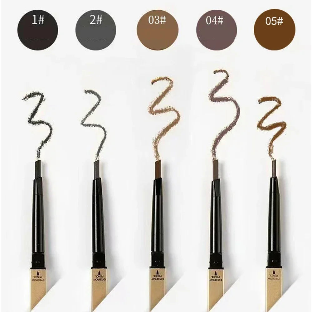 Ultra Fine Triangle Eyebrow Pencil – Double Head with Brush Eyebrow Pencil PRIMED 5pcs all color
