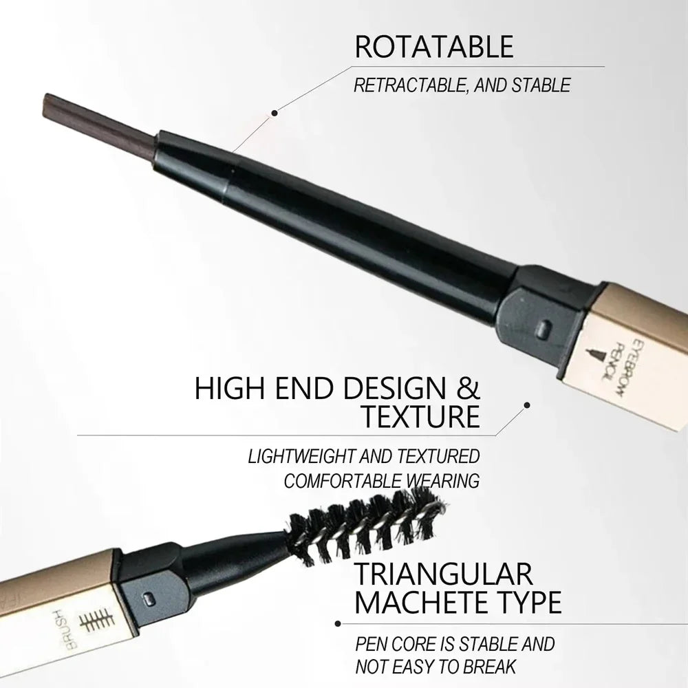 Ultra Fine Triangle Eyebrow Pencil – Double Head with Brush Eyebrow Pencil PRIMED