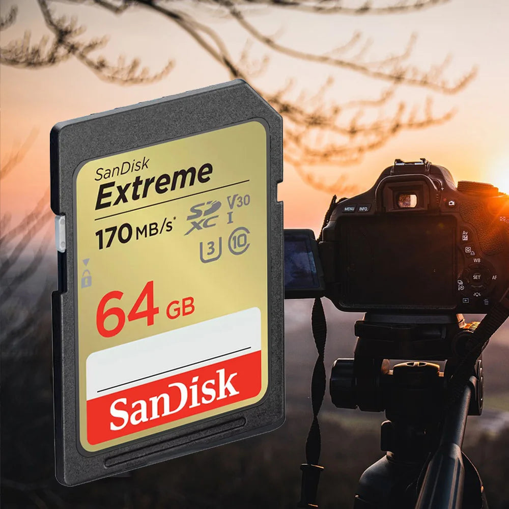 SanDisk Extreme SD Card 32GB–256GB U3 V30 4K UHD | 180MB/s Flash Memory Card PRIMED