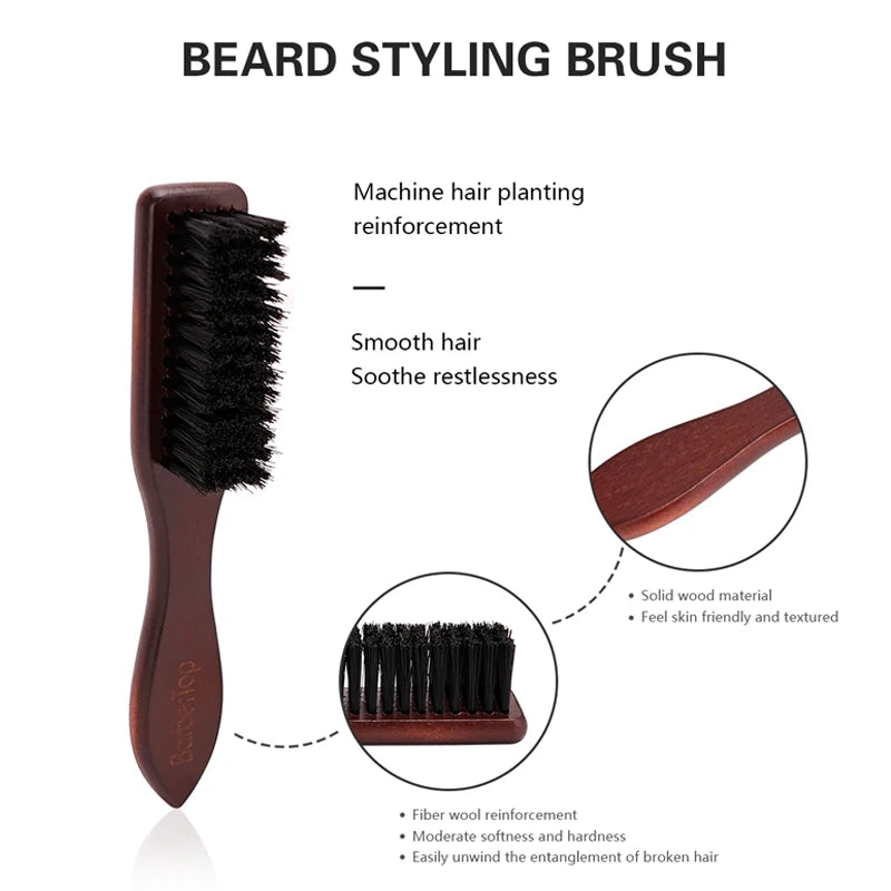 Wooden Beard Cleaning Brush – Salon & Barbershop Hair Sweep