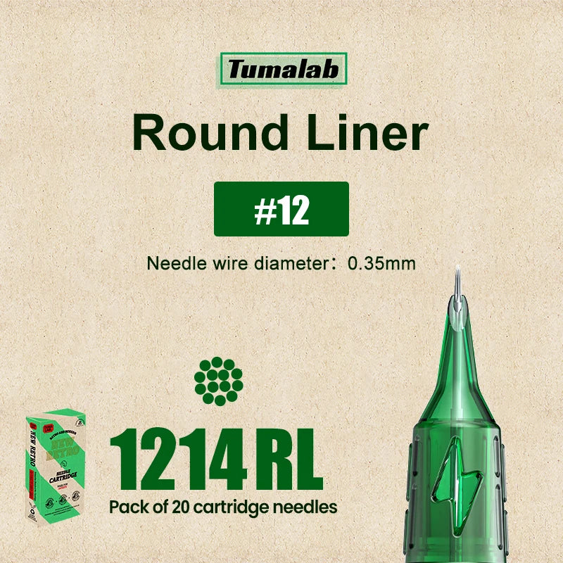 TUMAlab Tattoo Cartridge Needles 20PCS – Stainless Steel