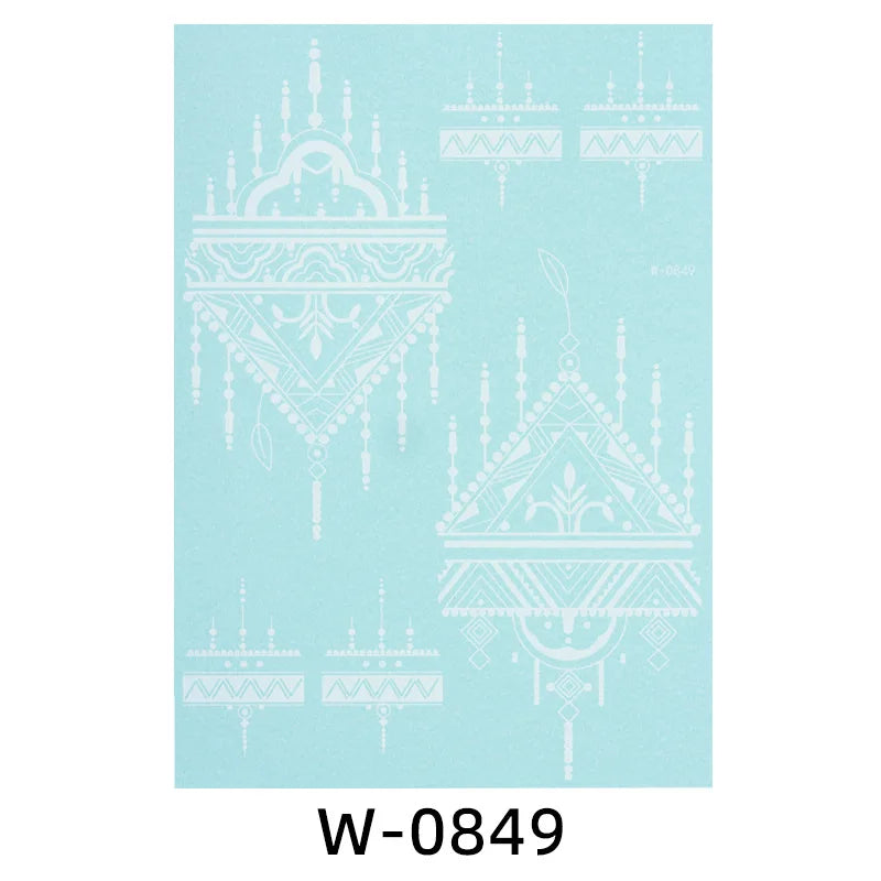 White Henna Flower Temporary Tattoo Sticker – Body Art