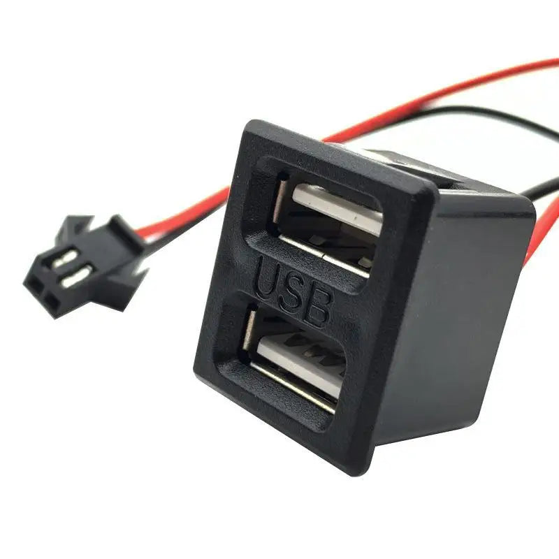 Dual USB-A + Type-C Embedded Charging Socket with 7cm Cable