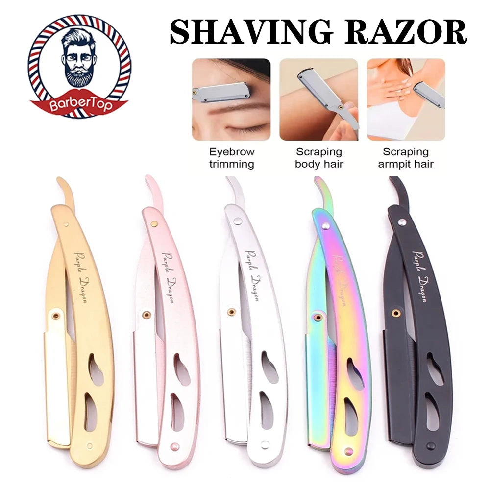 Men's Folding Shavette Razor – Replaceable Blades, 5 Colors