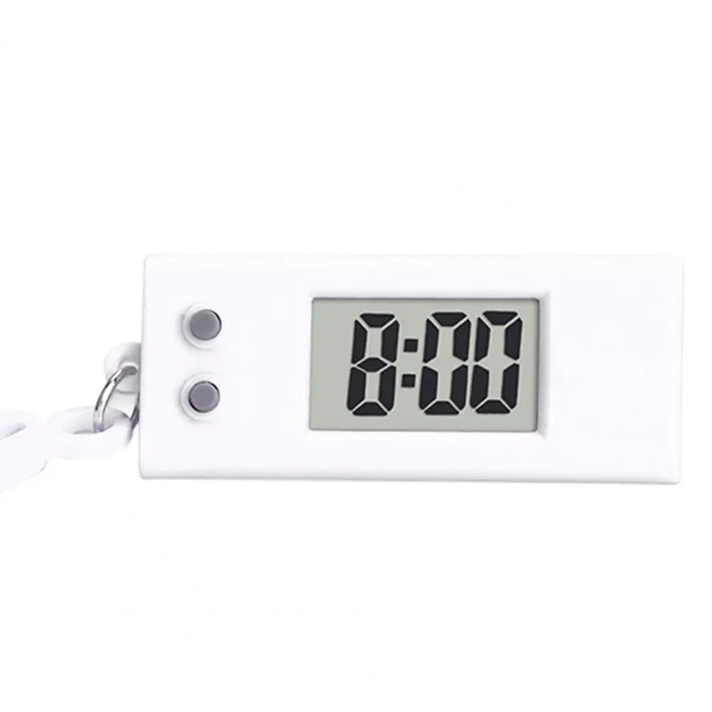 Triangle Mini LCD Digital Clock Keychain – Silent Desk Clock Digital Alarm Clock PRIMED White