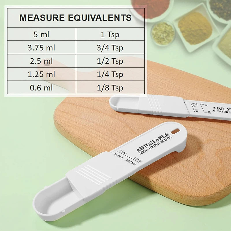Adjustable Measuring Spoons Set – Tablespoon & Teaspoon Measuring Spoon Set PRIMED