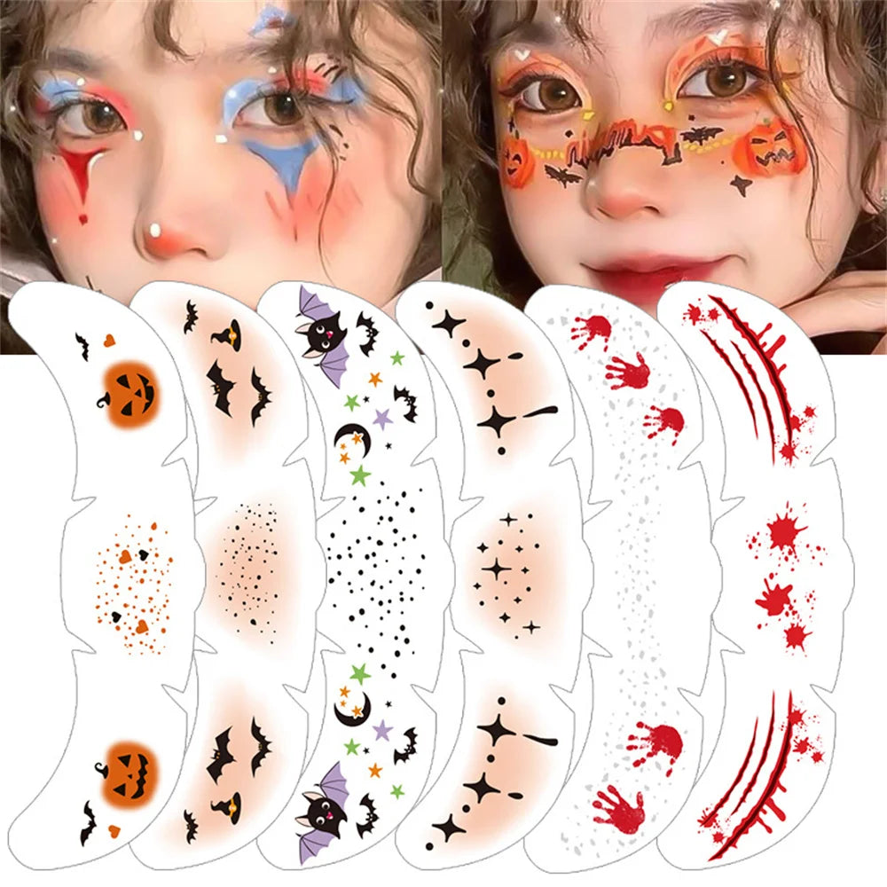 Halloween Glow Temporary Face Tattoo Sticker – Waterproof Decal Temporary Tattoo Sticker PRIMED