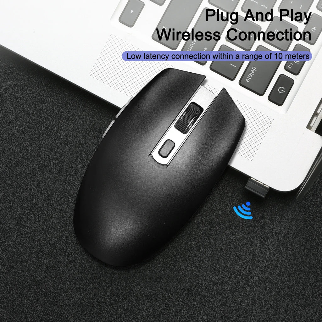 MissionFit 2.4G Wireless Ergonomic Mouse 1600DPI – Black Wireless Computer Mouse PRIMED