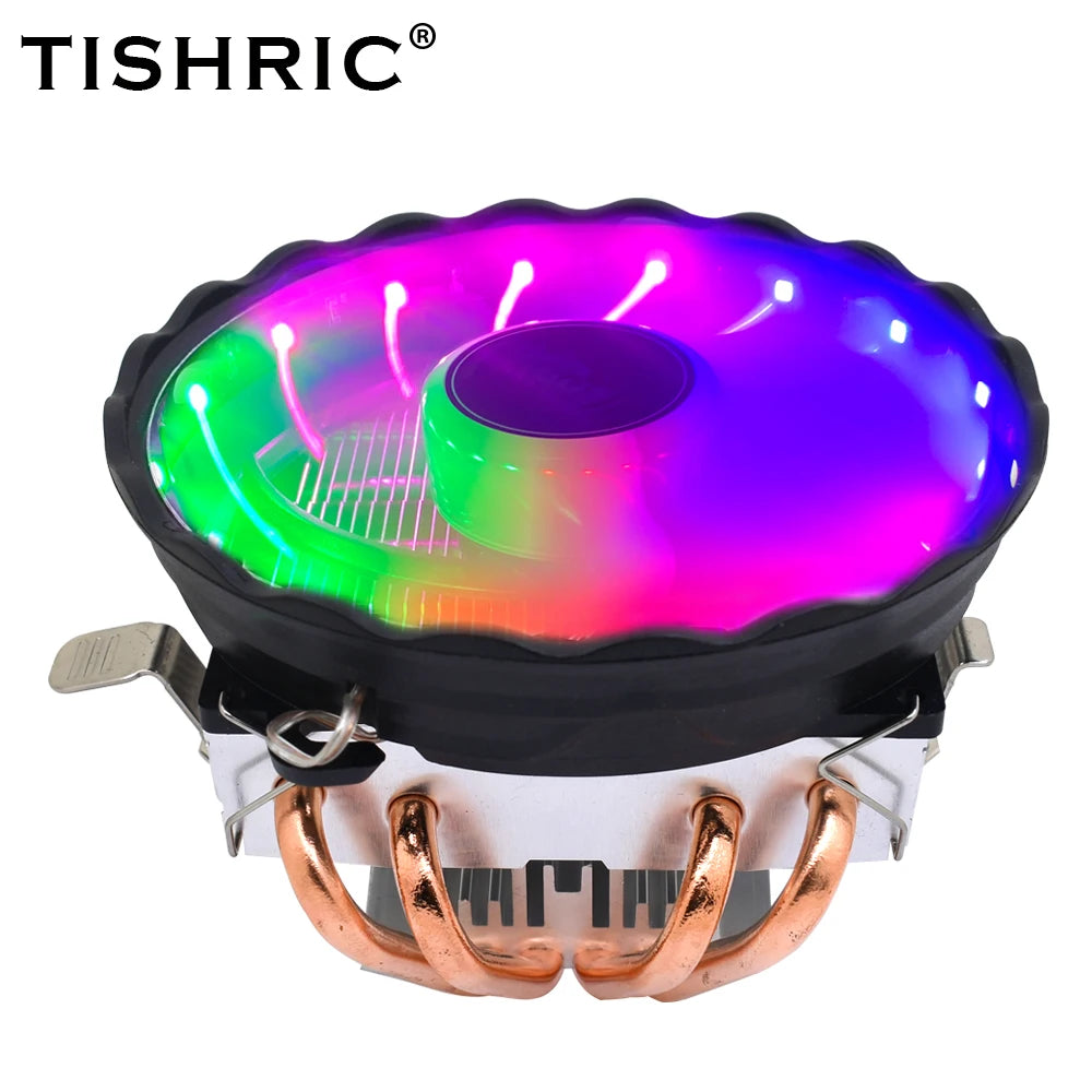 TISHRIC RGB CPU Air Cooler 4/6 Heat Pipes PWM Intel AMD CPU Air Cooler PRIMED 1 Fan 4 Heat Pipes Ryzen AM4 Socket Fixed Color