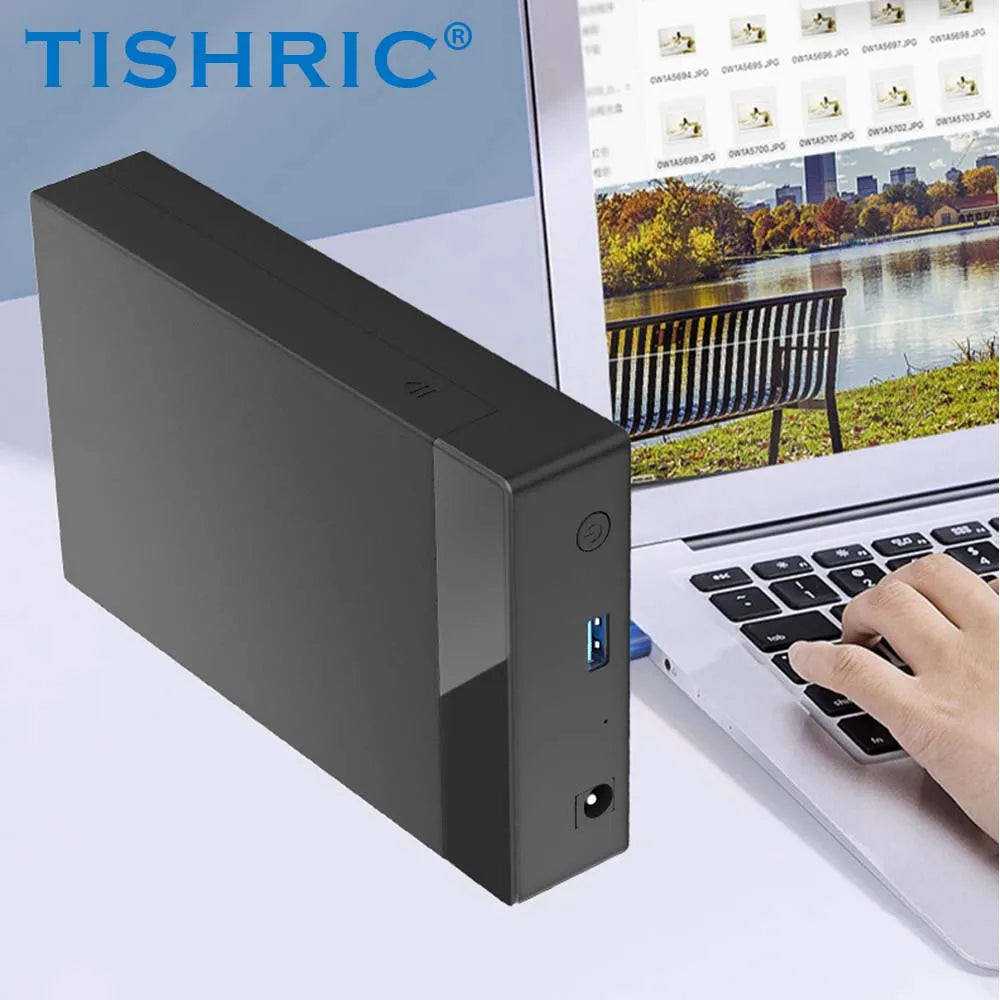 TISHRIC 3.5" External HDD Enclosure SATA to USB 3.0 Type-C HDD Enclosure PRIMED