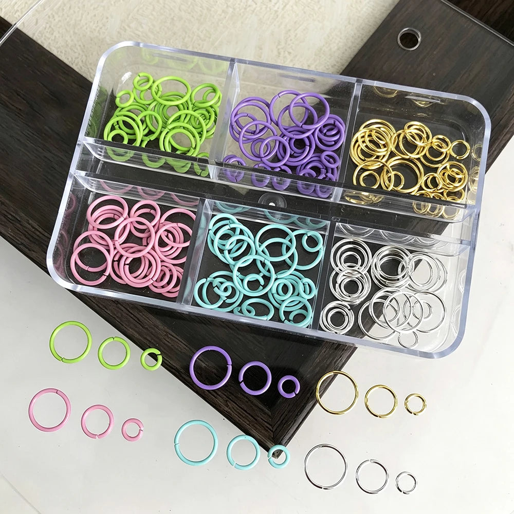 Punk Metal Ring Rivets Nail Charms 6-Grid Box | DIY Nail Art Nail Art Charms PRIMED