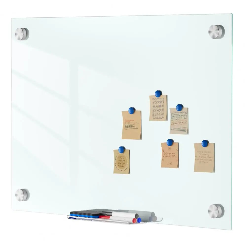 Magnetic Glass Whiteboard Frameless Dry Erase Board + Markers Glass Whiteboard PRIMED