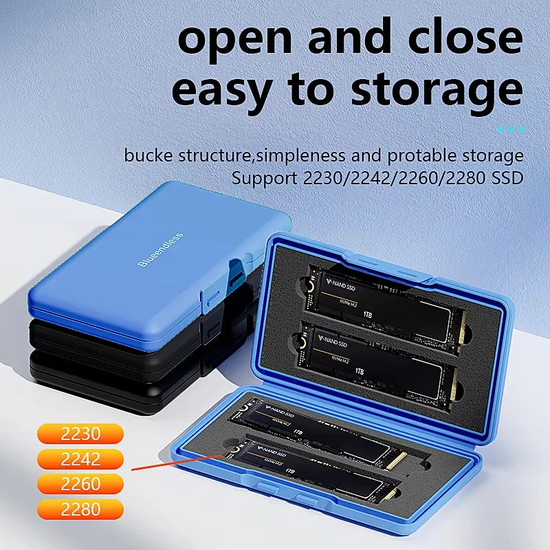 4-Slot M.2 SSD Case – Shockproof Portable Storage Box 2280 SSD Storage Case PRIMED