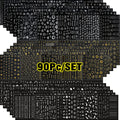 90Pcs 3D Nail Stickers – Stars, Shells & Constellation Decals Nail Art Stickers PRIMED 90 Pcs