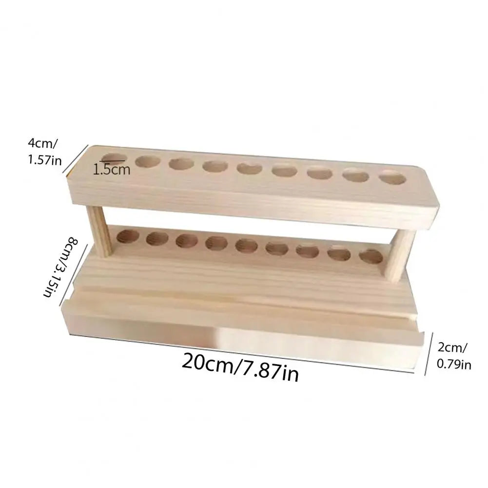 Wooden Crochet Hook Holder – 9-Hole Tabletop Organizer Craft Tool Organizer PRIMED