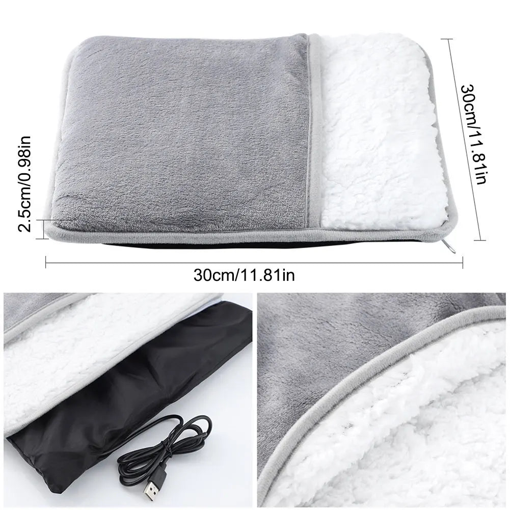 USB Electric Foot Warmer Heating Pad – Home & Office Slipper Electric Foot Warmer PRIMED