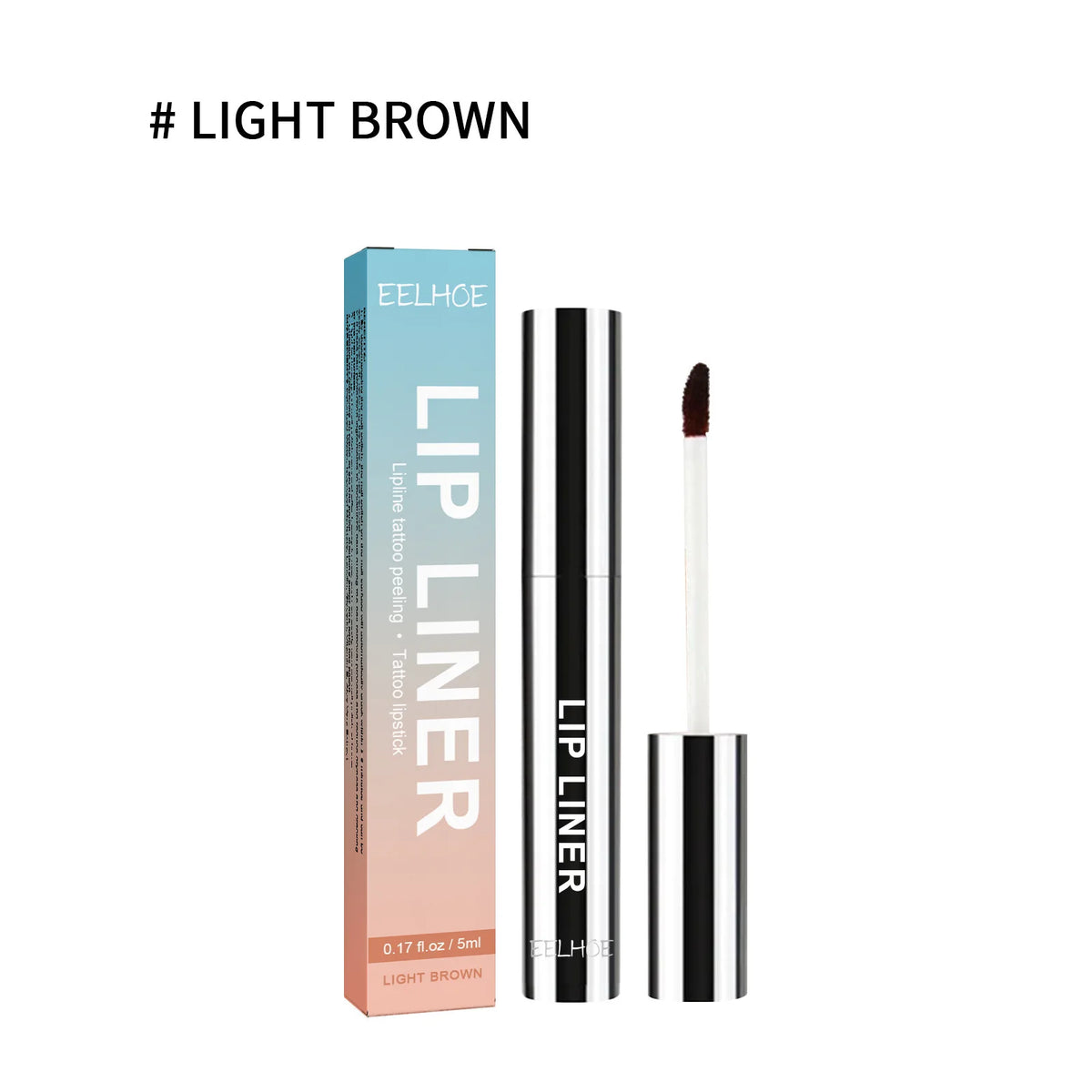 Peel Off Lip Liner Tattoo – Waterproof Matte Velvet Lip Tint Lip Liner Tint PRIMED Light Brown